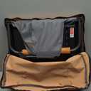 Wide Folding Director Chair with Table, Outdoor Camping Chair for Adults with Cup Holder Load 330 Lbs, Portable Lightweight Chair for Outside with Carry Bag for Patio, Orange-1Pack