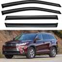 Window Visors Rain Guards for 2014 2015 2016 2017 2018 2019 Toyota Highlander, Out-Channel Window Vent Wind Deflectors Visors Shades for 14-19 Highlander