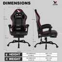 Gaming Chair with Pocket Spring Cushion, Ergonomic High Back Computer Chair with Footrest and Lumbar Support, Adjustable Height 360 Swivel Recliner, Red
