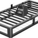 Upgrade Anti Bending and Round Corner Legs 10 inch Metal Twin Bed Frame 3500 LBS Heavy Steel Slats Support Platform Bed Frames No Box Spring Needed Platform Noise Free Easy Assembly