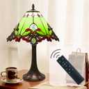Tiffany Style Lamp,Green,Remote Brightness & Temp Control,12 Inch