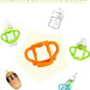 3 x RTMOK Bottle Handles for Dr. Brown's Narrow Baby, Wide-Neck, Removable Easy-Grip Transitional Sippy Cup Handles, 100% Silicone-BPA-Free Material, 4m+ (Blue+Green+Yellow)
