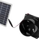 Aramox 6in Solar Powered Exhaust Fan, ABS Solar Panel Powered Fan Kit, Solar Exhaust Vent Fan Ventilator for Round Pipe for Pet House Chicken Coop RV Greenhouse