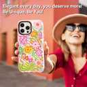 for iPhone 13 ProCase Cute - Durable Shockproof 6.6 ft Drop Impact Phone Case - Funny Passion Flower Design (6.1") Glitter Pink
