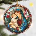 3 x Christmas Ornaments, Dodosky 2.8in Ceramic Virgin Mary Ornament, Xmas Decor, Christmas Tree Ornaments, Xmas Decorations for Tree, Holiday Ornament, Gift Ideas, Christian Gifts, Religious Gifts