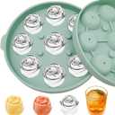 Rose Ice Mold, Silicone Ice Cube Tray Rose Ice Molds for Cocktails Mimosas Whiskey Ice Cube Trays for Freezer (Green)