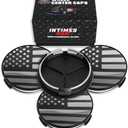 InTimesAuto 75MM 2.9 Inch Wheel Center Caps Rim Wheel Center Hub Caps, Pack of 4 Gloss Black with American Flag