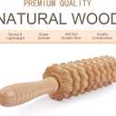 Wood Massage Roller Muscle Roller Cellulite Massage Tool Fascia Blaster Lymphatic Drainage Massager Wood Therapy Massage Tools for Deep Tissue Muscle Relief Recovery(9-Wheel)