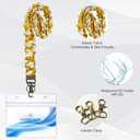 Lanyardio Stretchy Scrunchie Lanyard for ID Badges Keys, Cute Teacher Lanyard for Women with 2 Card Holders 19.6 Inch (Yellow Flower)