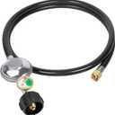 SHINESTAR 3.5 Feet Universal Gas Grill Regulator and Hose with Gauge, Replacement for Patio Heater, Weber, Charbroil, Nexgrill and Other Propane BBQ Grill, Fire Pit