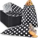 400 Pack 5 x 7 Inches Treat Bags Polka Dot Cookie & Candy Buffet Bags - Small Paper Snack Bags for Food Sandwich Packaging (Black & White)