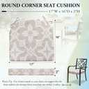 Wellsin Outdoor Chair Cushions for Patio Furniture - Patio Chair Cushions Set of 4 - Water Resistant Round Corner Outdoor Seat Cushions 17"X16"X2", Flower Beige