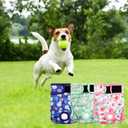 ZINGTERRA 3Pack Dog Diapers Female,Washable Diaper for Doggie,Highly Absorbent Reusable Dog Diaper,Adjustable Leakproof Puppy Girl Dog Diapers for Heat,Incontinence,Period Doggy Nappies (XXL(27.5"-33"Waist), Purple)