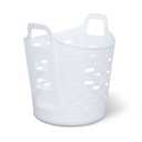 Clorox Flexible Laundry Basket - Plastic Hamper for Clothes, Bedroom, and Storage - Portable Round Bin with Carry Handles, 6 Bushel, White