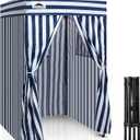 EAGLE PEAK Flex Ultra Compact 4x4 Pop-up Canopy, Sun Shelter, Changing Room, Portable Privacy Canopy Cabana for Pool, Fashion Photoshoots, or Camping, White/Blue