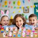 24 Pcs Easter Eggs Filled with Bunny Figurines SetPrefilled Easter Egg Party FavorsEaster Bunny Figurines Basket Stuffers Fillers, Party Favors and Classroom Prize Supplies