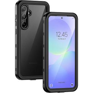 Lanhiem for Samsung Galaxy A36 Phone Case, IP68 Waterproof Dustproof, Built-in Screen Protector, Rugged Full Body Shockproof Protective Cover for Samsung A36 6.7", Black