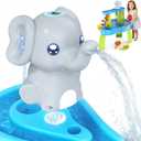Wee Wonders Water Table Pump with Magnetic Sheet & Rechargeable, Elephant Water Pump Continuous Flow, Outdoor Sand and Water Table Toys Accessories for Toddlers, Summer Beach Toy Gifts for Kids 3-8