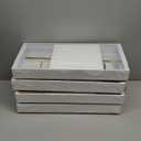 Seinloes 4 Pack Pull Out Cabinet Organizers 21" Deep With Raising Pad for Framed Cabinets, Expandable Width (15.2"-26.3") Slide Out Drawers Upgrade 3 Slide Rails, Roll Out Shelves Adhesive, White