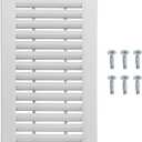 Aluminum Air Vent Cover (18" x 8") - Rectangle Ventilation Grille Louvered Ventilation Cover for Cabinet Closet Door Wardrobe HVAC Vent (Ducting Openings: 15.6" x 5.7"),White