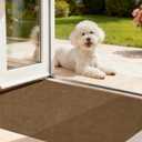 jxgzyy Heavy Duty Runner Rugs, 2'11" x 4'11" Non Slip Hallway Doormat, Indoor Outdoor Carpet Runner, Waterproof Floor Mat for Entrance Laundry Patio Garage, Brown