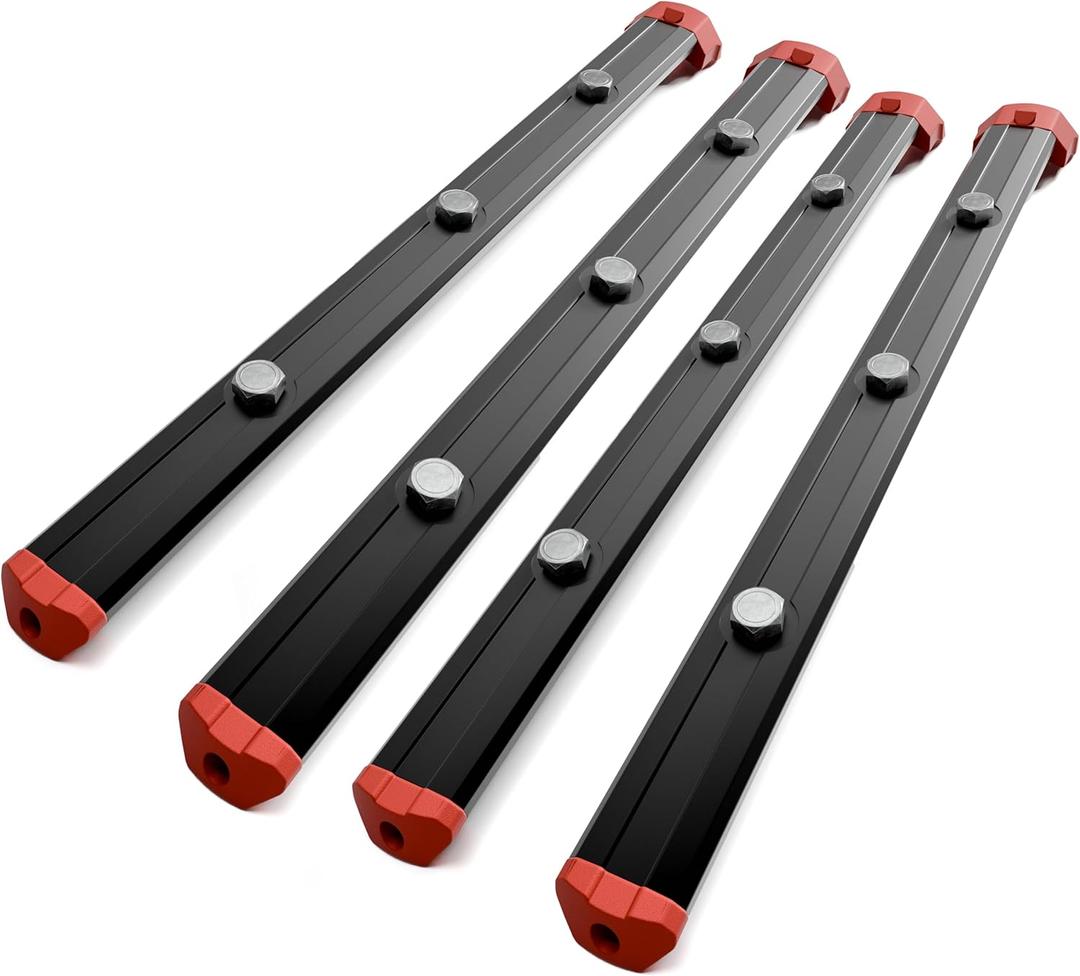 Threaded Replacement Packout Rails 13.5 (345mm) Compatible with Milwaukee Packout Tool Box XL (48-22-8429) Includes End Caps-Heavy Duty Aluminum Rails-Fits Packout Accessories-Black