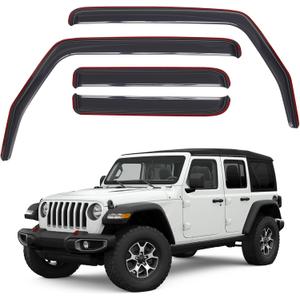 xin-Channel Rain Guards for Jeep Wrangler JL 2018-2026 and Gladiator 2020-2026 Side Windows Vent Deflectors Visors Shades 4Pcs