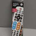 UltraPro BigEZ OneTouch Big Button Universal TV Remote for Seniors, Easy to Use, Replacement Remote for Samsung, LG, Sony, Vizio, Roku TV, Streaming Players, Backlit Buttons, 2 Device, White, 85053