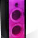 Gemini Bluetooth Party Speaker with LED Lights, Dual 6.5 Woofers, Mic & Guitar Inputs, TWS Pairing, USB/FM/AUX/Bluetooth Playback, 16 Hr Battery Portable Speaker for Parties (GLS-550)