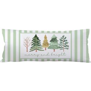 Green Christmas Tree 20x54 Body Pillow Cover, Preppy Christmas Decor, Merry and Bright Winter Xmas Holiday Long Body Pillowcase Hugging Pillow Covers for Adults Women Men Kids