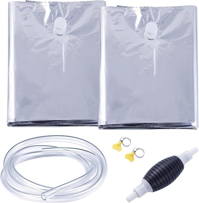 TOHONGADON 116 Gallon Aluminum Foil Emergency Water Storage, Bathtub Water Storage Bag with Hand Pump, Water Storage Bladder for Hurricane Disaster Preparedness Survival Drinking Water