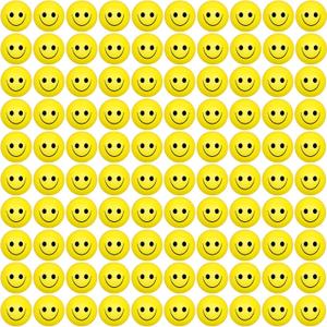 96 Pack Smile Face Stress Balls Bulk 2 Inch Funny Face Stress Relief Balls Yellow Mini Squeeze Balls Foam Smile Face Toys for Finger Exercise, School Prizes, Party Bag Fillers