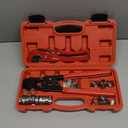 iCRIMP KIT-1096D PEX Clamp Tool Kit for 3/8 to 1 inch PEX Cinch Clamps, with 20pcs 1/2 inch & 10pcs 3/4 inch PEX Cinch Clamp Rings, PEX Tubing Cutter, All-in-one PEX Crimping Tool Kit