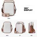 Small Crossbody Bags for Women Trendy,Vegan Leather Cell Phone Purse Crossbody Handbag Purse with Built in Wallet (Beige & Brown)