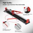 SHIJING 48-inch Manual Tile Cutter with Laser Cutting Guide Porcelain Tile Cutter with Split Platen,Double Aluminum Base,Tungsten Carbide Cutting Wheel