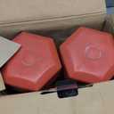 RBX Vinyl Coated Hand Weight Dumbbell Set - Hex Shaped, Roll Free for Body Building/Sculpting/Strength Training Exercise, (Set of 2) (10lb, Red)