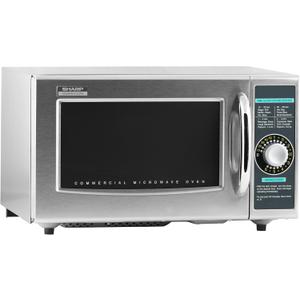 Sharp R-21LCFS Medium-Duty Commercial Microwave Oven with Dial Timer, Stainless Steel, 1000-Watts, 120-Volts