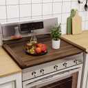 Noodle Board Stove Cover Wood (Ready to Use), Stove Top Covers for Electric Stove, Gas Stove, Wooden Decorative Rustic Kitchen Serving Tray, for Range Stovetop, Cooktop, 30'' * 22'', Brown