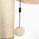Amazon Basics Cat Tower with Hammock Bed and Scratching Post for Indoor Cats, Easy to Assemble, Interactive Hanging Ball, 15.8" x 15.8" x 19.7", Beige