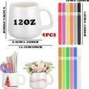 Mifoci 4 Sets Make Your Own Mug Mother's Day Gifts Painted Ceramic Mugs to Paint Kit You Can Decorate Coffee Cup Decorating Kit DIY Ceramic Cup for DIY Create a Keepsake Gift Craft (Classic)