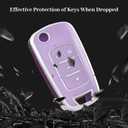 for Chevy Key Fob Cover, Soft TPU Protection Key Fob Case Fit for Chevrolet Equinox Camaro Cruze Malibu Sonic Volt Park Impala GMC Terrain Buick Encore Allure Regal (Silver Purple)