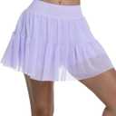 MathCat Cute Pleated Skirts for Women, High Waisted Tennis Golf Skorts with Seamless Shorts (X-Large, Lavender Purple)