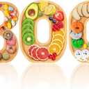 Christmas Boo Charcuterie Letters Bamboo Wood Charcuterie Christmas Board Letter Serving Tray Cheese Board Halloween Serving Tray Plates for Xmas Holiday Candy Cookie Home Party