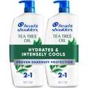 Head & Shoulders Anti-Dandruff Shampoo and Conditioner with 1% Pyrithione Zinc, Tea Tree Oil 2-in-1 Twin Pack, Tea Tree Shampoo with Cooling, Refreshed Scalp, 32.1 fl oz Each