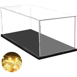DuvinDD Acrylic Display Case for 1/8 Scale Model Car Large Lego Display Case for 42096 42083 Showcase Countertop Clear Display Box Dustproof Storage Acrylic Box with Black Base (23.6x11.8x7.8inch)