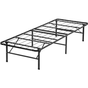 FDW Black Metal Bed Frame Platform Twin Size 14 Inch Heavy Duty Steel Box Spring Mattress Foundation with Storage