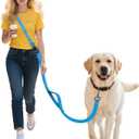 Hands Free Dog Leash,Galaxy Reflective Crossbody Leash, 69.5ft Adjustable Heavy Duty Waist Belt for Medium and Large Dogs Walking,Running,Jogging,Training,Night Walking 290cm, Blue