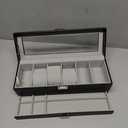 ProCase Watch Box, 6 Slot Watches Display Case with Drawer, Mens Watch Case with Glass Lid, 2-Layer Mens Jewelry Organizer Storage Holder, Birthday Valentine Gifts for Men -6 Slot, Black 