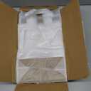 Purple Q Crafts Frosted Plastic Gift Bags 100 Pack 8" x 10" x 4" Clear Frosted Bags with Soft Loop Handles and Cardboard Insert, for Gifts Retail and More