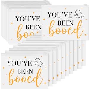 100 Pcs Halloween Makeup Cosmetic Bag Bulk PVC You Have Been Booed Bag Halloween Boo Basket Stuffer Item Ghost Party Favor Toiletry Travel Pouch with Zipper for Candy Goodie Birthday Gift Accessory